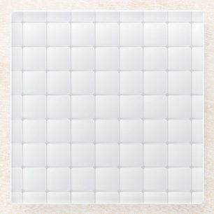 White tile glass coaster