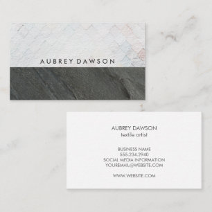 White Tile Grunge Pattern   Dark Slate Colour Bloc Business Card
