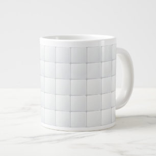 White tile large coffee mug