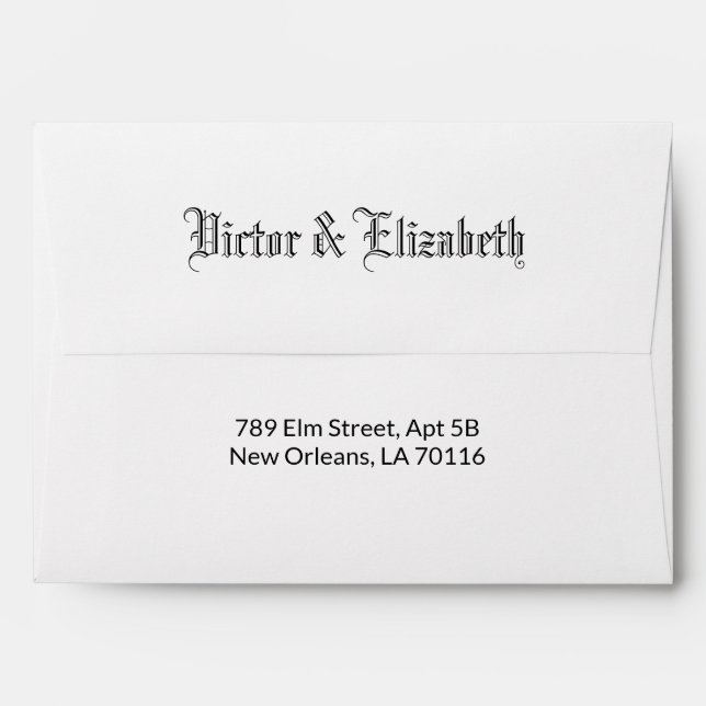 White Till Death Do Us Part Wedding Invitation Envelope (Back (Top Flap))