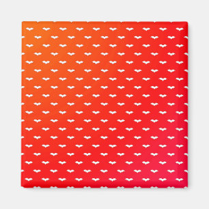 White Tiny Bats Red Magnet