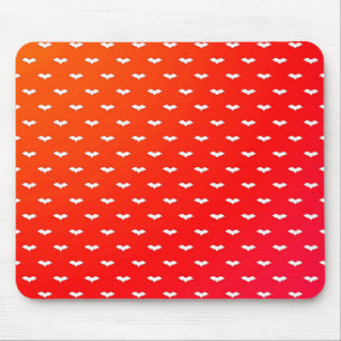 White Tiny Bats Red Mouse Pad