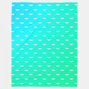 White Tiny Bats Teal Fleece Blanket