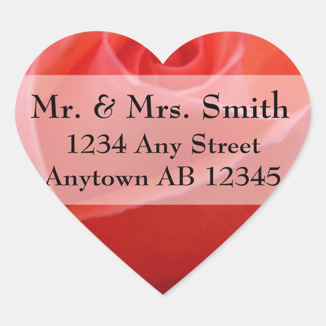 White Tipped Pink Rose Wedding Address Label (Front)