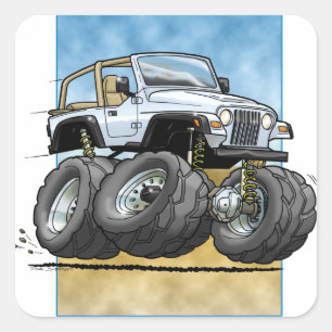 White_TJ Square Sticker