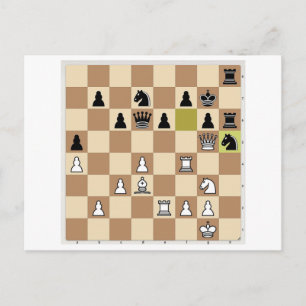 White to move and has the advantage. Chess Postcard