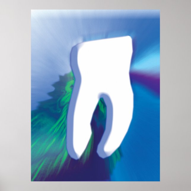 White Tooth Dental Art Dentist Orthodontist Poster (Front)