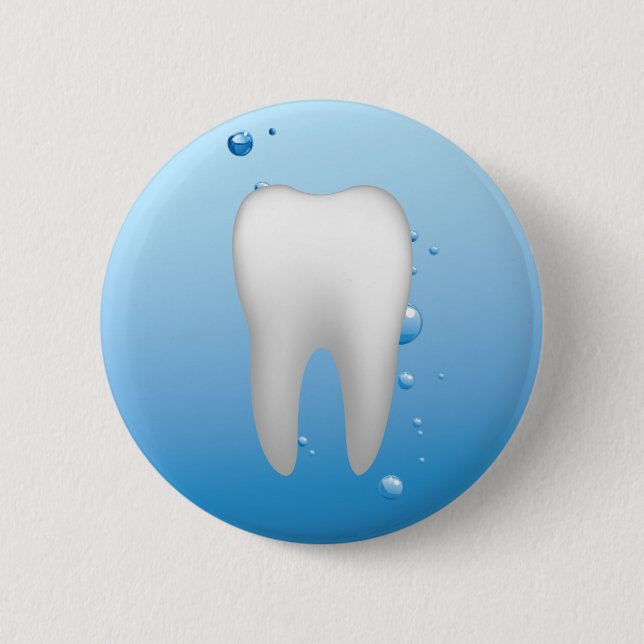 White Tooth & Water Dental Office Dentist 2 Inch Round Button (Front)