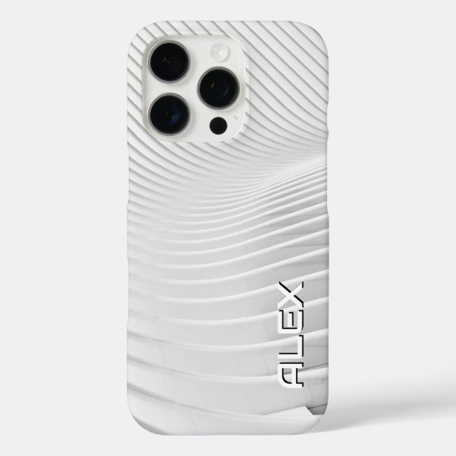 White Topographical Wave Pattern – Minimalist  Case-Mate iPhone Case (Back)