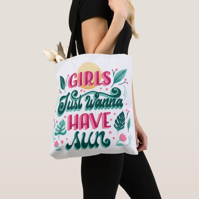 White tote bag with black handles  (Close Up)