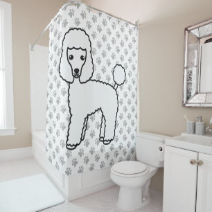 White Toy Poodle Cute Cartoon Dog