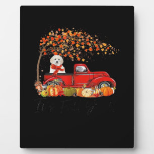 White Toy Poodle It’s Fall Y’all Pumpkin Fall  Plaque