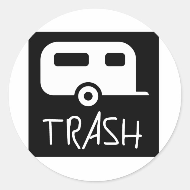 White Trailer Park Trash Poor Dumb Redneck Classic Round Sticker (Front)