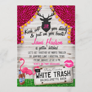 White Trash Bachelorette Bash Invitation