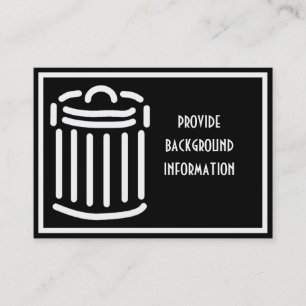 White Trash Can Symbol Business Card