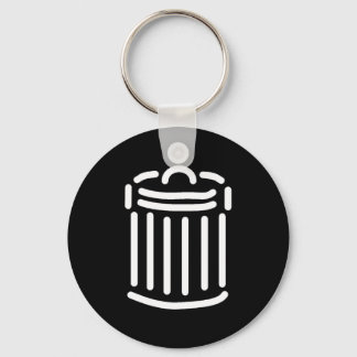 White Trash Can Symbol Keychain
