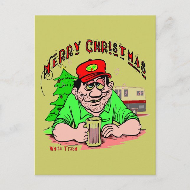 White Trash Christmas Holiday Postcard (Front)