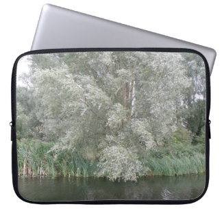 White Tree and River Landscape Laptop Sleeve