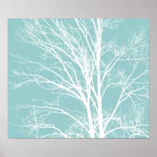 White Tree Branches Poster