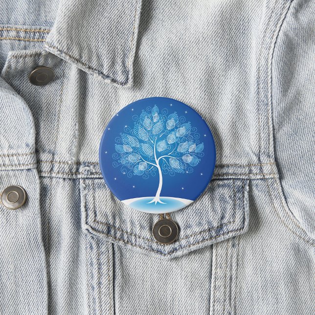 White Tree In The Snow 3 Inch Round Button (Creator Uploaded)