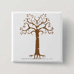 White Tree of Gondor 2 Inch Square Button