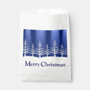 White Tree Silhouettes Elegant Christmas Favour Bag