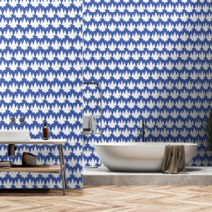 White Trees On Blue Accent  Wallpaper
