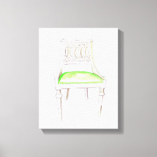 WHITE TRELLIS CHAIR CANVAS PRINT