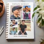 White Trendy 6 Photo Collage Yearly Planner<br><div class="desc">Discover the perfect blend of functionality and style with our '2026 Yearly Planner' - an ideal Christmas gift. Personalize it with six of your favourite photos, and celebrate the cherished moments all year round! Add your name in the template text for that unique touch. A planner that goes beyond date...</div>