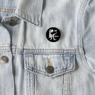 White Trex the Boss Dino 1 Inch Round Button
