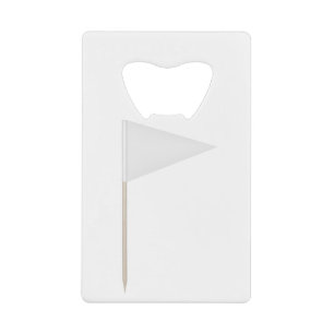 White triangle toothpick flag credit card bottle opener