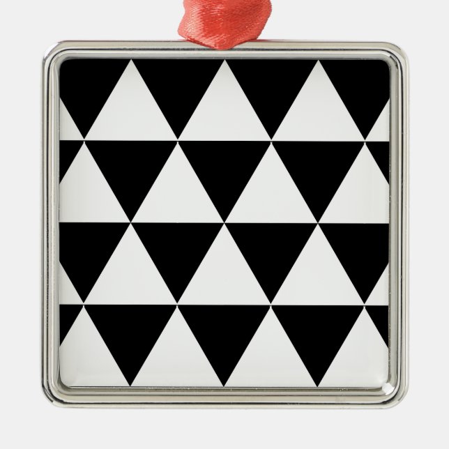 White Triangles Metal Ornament (Front)