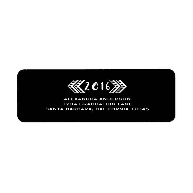 White Tribal Aztec Graduation Address Labels (Front)