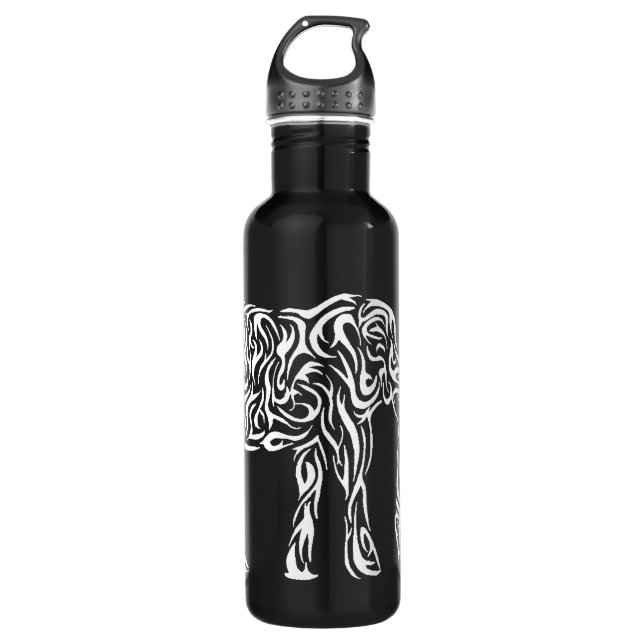 White Tribal Elephant 710 Ml Water Bottle (Front)