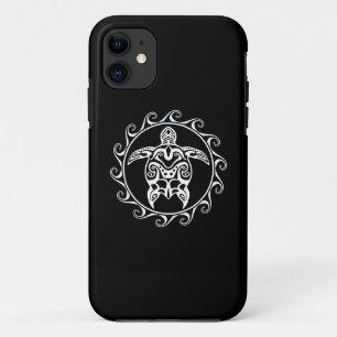 White Tribal Turtle iPhone 11 Case