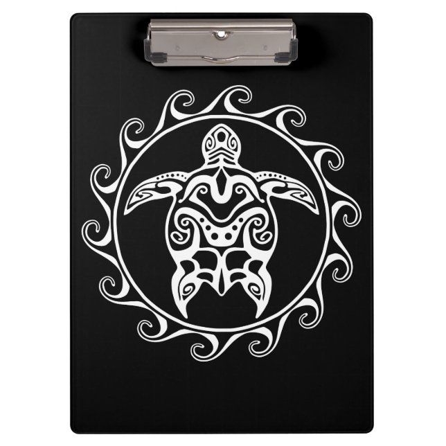 White Tribal Turtle Clipboard (Front)