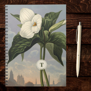 White Trillium Flower in Temple of Flora Style Notebook