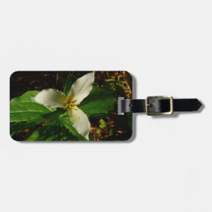 White Trillium Flower Spring Wildflower Luggage Tag