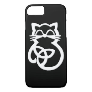 White Trinity Knot Celtic Cat  iPhone 8/7 Case