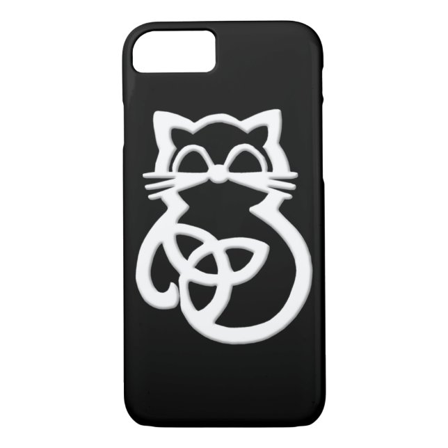White Trinity Knot Celtic Cat  iPhone 8/7 Case (Back)