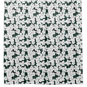 White Tropical Flowers Pattern