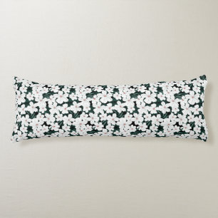 White Tropical Flowers Pattern Body Pillow