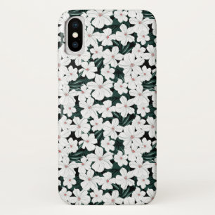 White Tropical Flowers Pattern Case-Mate iPhone Case
