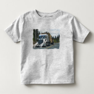 White Truck with Hay Bales for Truckers Toddler T-shirt