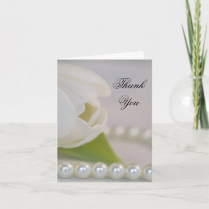 White Tulip and Pearls Bridesmaid Thank You