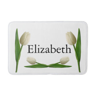 White Tulip Bathroom Bath Mat
