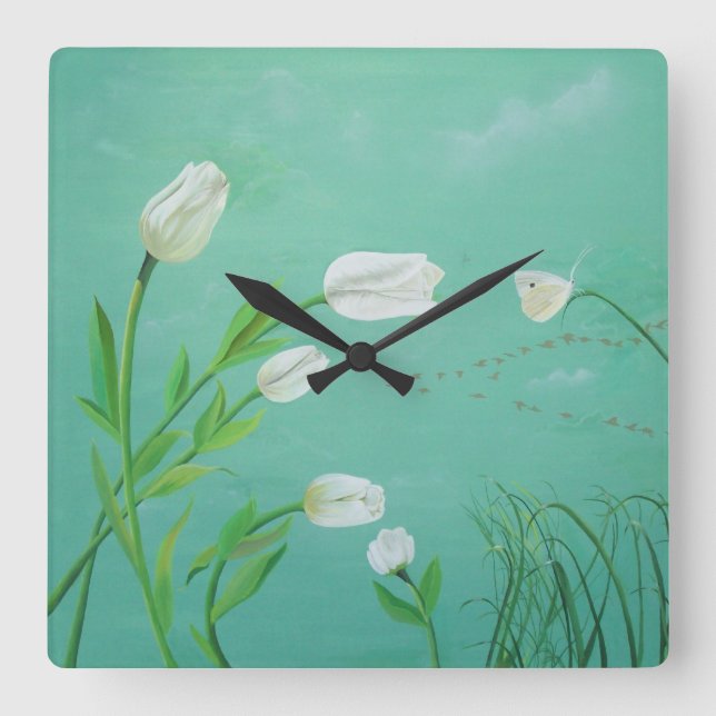 White Tulip Clock (Front)