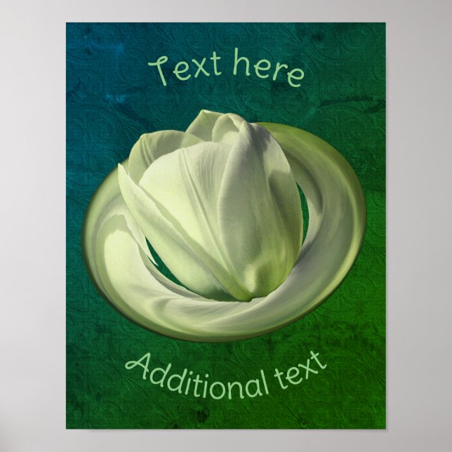 White Tulip Petals Abstract Create Your Own Poster (Front)