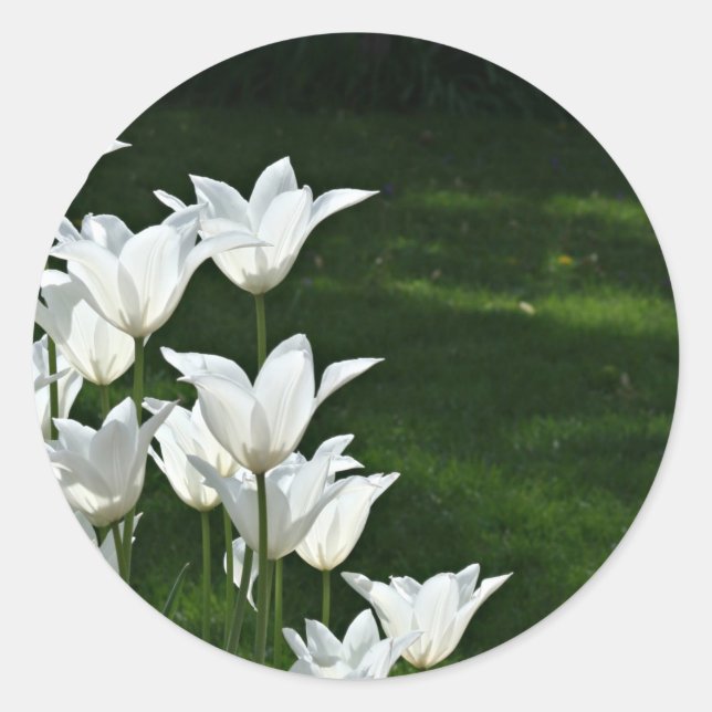 White tulip Wedding sticker (Front)
