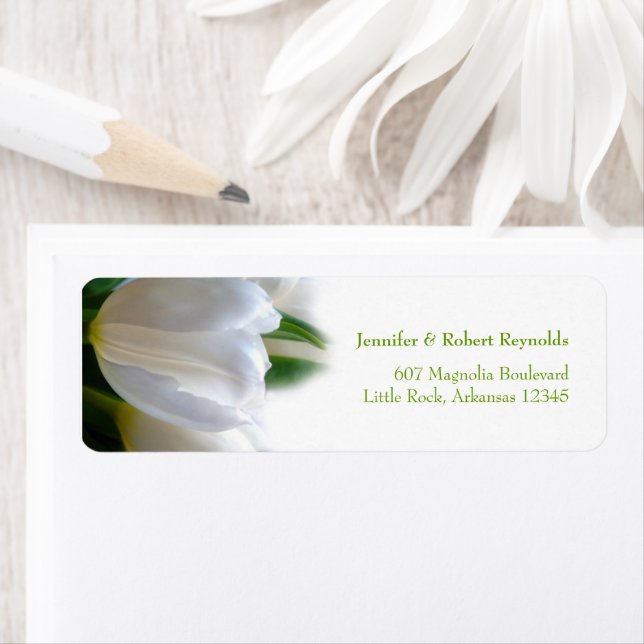 White Tulips Floral Mariage Adresse (En situation)